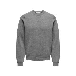 Maglione Uomo grigio con inserto a v sul collo